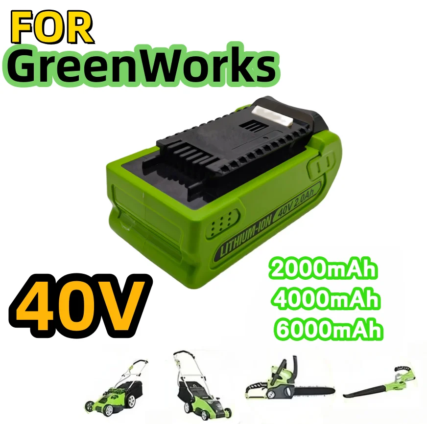 for Greenworks 40V 6.0Ah G-MAX 24252 2601102 G40LM45 G40LT G40AB G40AC rechargeable Tool Battery Mower Lithium ion Battery Pack
for Greenworks 40V 6.0Ah G-MAX 24252 2601102 G40LM45 G40LT G40AB G40AC rechargeable Tool Battery Mower Lithium ion Battery Pack