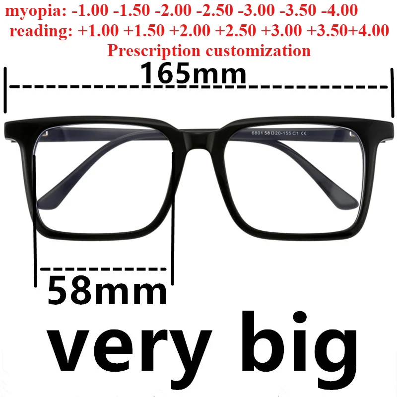 58mm large face wide rectangle men's blue light blocking reading glasses customizable with prescription lenses and photochromic
58mm large face wide rectangle men's blue light blocking reading glasses customizable with prescription lenses and photochromic