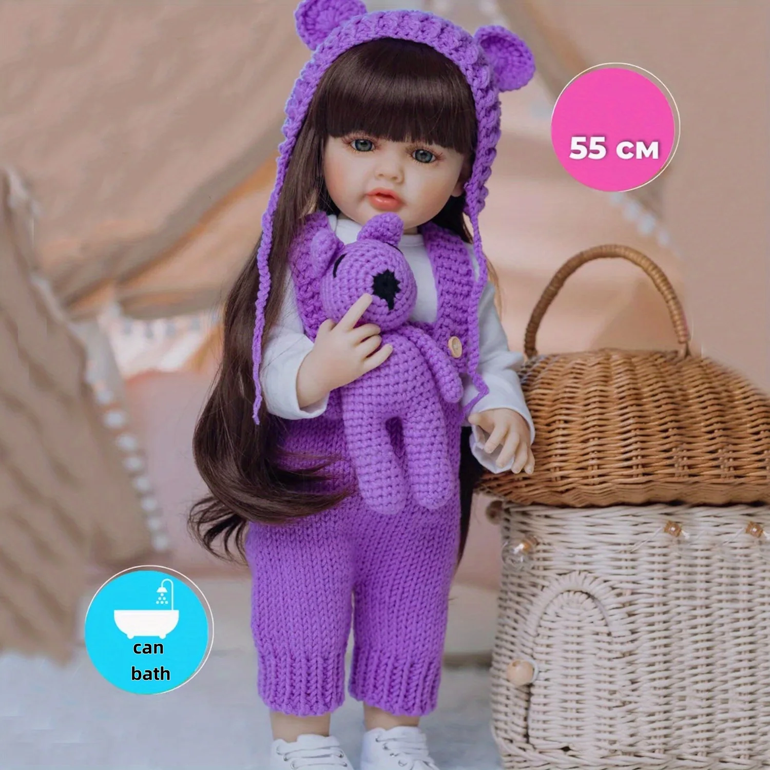 BZDOLL 55cm Full Body Soft Vinyl Reborn Baby Stand Doll Lifelike 22inch Princess Toddler Toy Bebe Birthday Gift for 3+ Children
BZDOLL 55cm Full Body Soft Vinyl Reborn Baby Stand Doll Lifelike 22inch Princess Toddler Toy Bebe Birthday Gift for 3+ Children