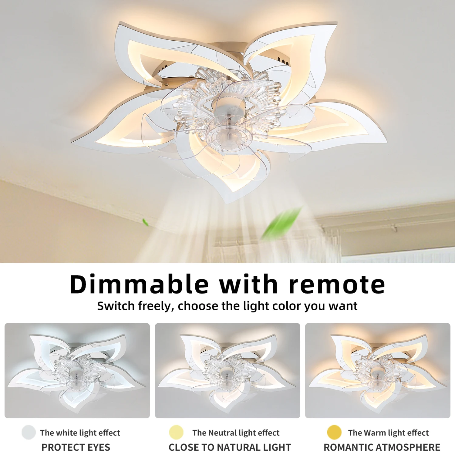 27In Ceiling Fan with Lights Remote Contro Dimmable LED,6 Gear Wind Speed Fan Light
27In Ceiling Fan with Lights Remote Contro Dimmable LED,6 Gear Wind Speed Fan Light