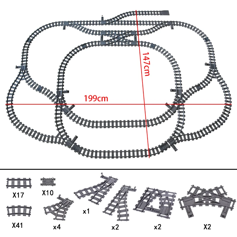 MOC 81pcs Creative Expert Ideas City Train Tracks Straight Curved Switch Crossings Rails Bricks Building Blocks DIY Toys gift
MOC 81pcs Creative Expert Ideas City Train Tracks Straight Curved Switch Crossings Rails Bricks Building Blocks DIY Toys gift