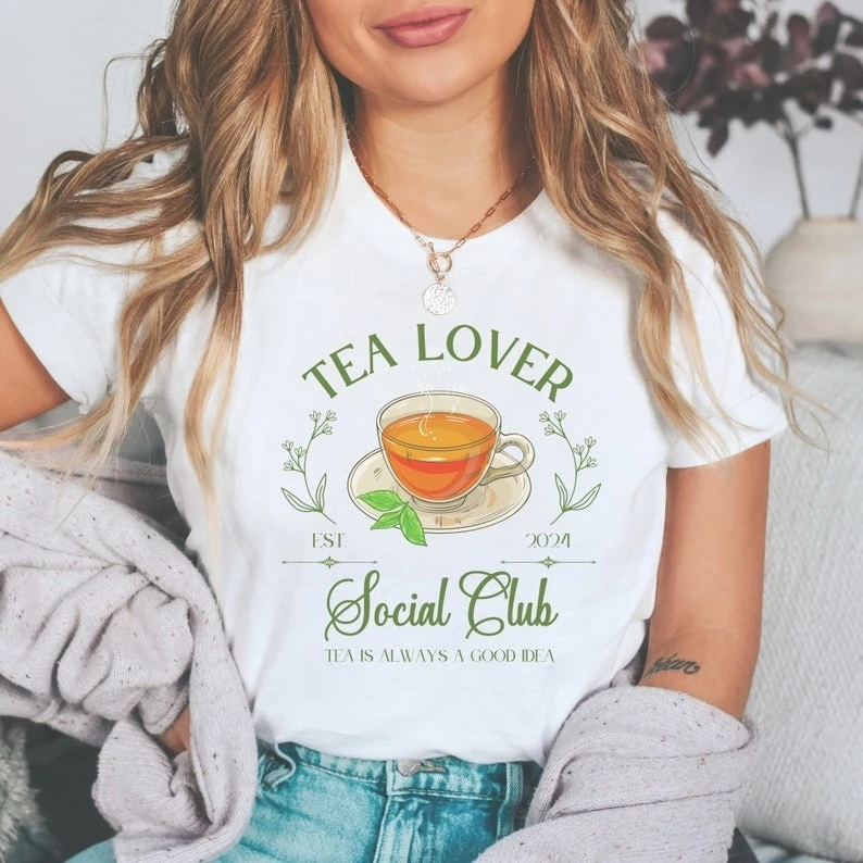 Tea culture Lover Social Club Drinker Gift Addict Shirt Leisure loose printed T-shirt tops couple tee shirt short Crewneck
Tea culture Lover Social Club Drinker Gift Addict Shirt Leisure loose printed T-shirt tops couple tee shirt short Crewneck