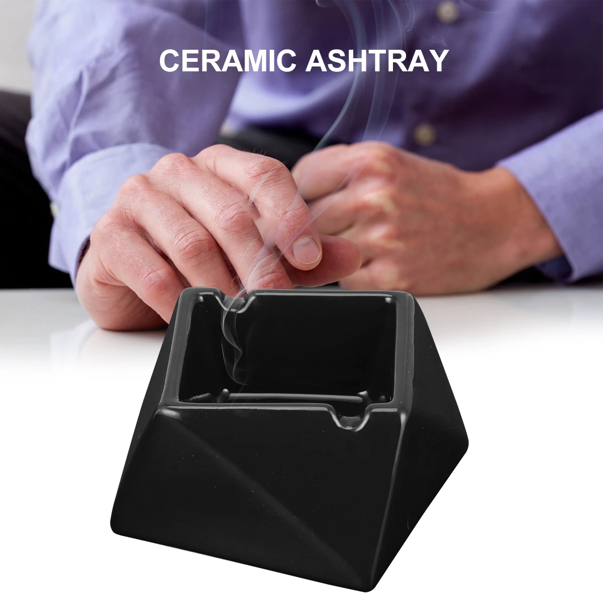 Ashtray with Lid Black Ceramic Decorative Container for Home Office Patio Windproof Large Deep Storage Smooth Groove Placement
Ashtray with Lid Black Ceramic Decorative Container for Home Office Patio Windproof Large Deep Storage Smooth Groove Placement