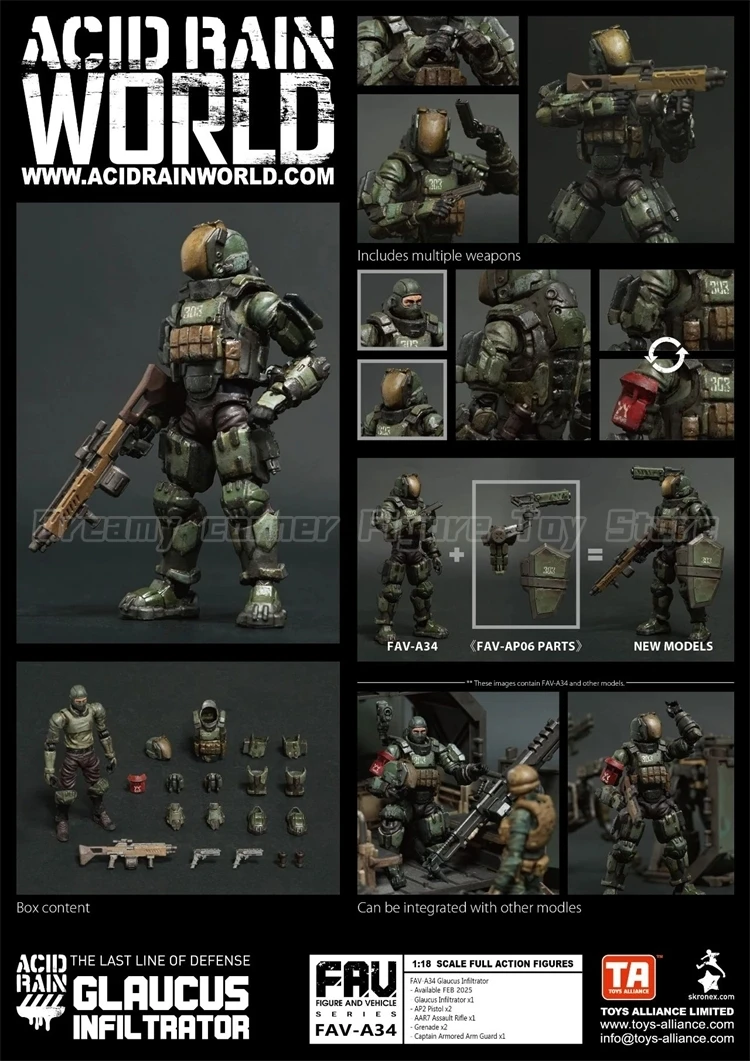 【In Stock】Acid Rain War FAV-A34 GLAUCUS INFILTRATOR 1:18 SCALE FULL ACTION FIGURES
【In Stock】Acid Rain War FAV-A34 GLAUCUS INFILTRATOR 1:18 SCALE FULL ACTION FIGURES