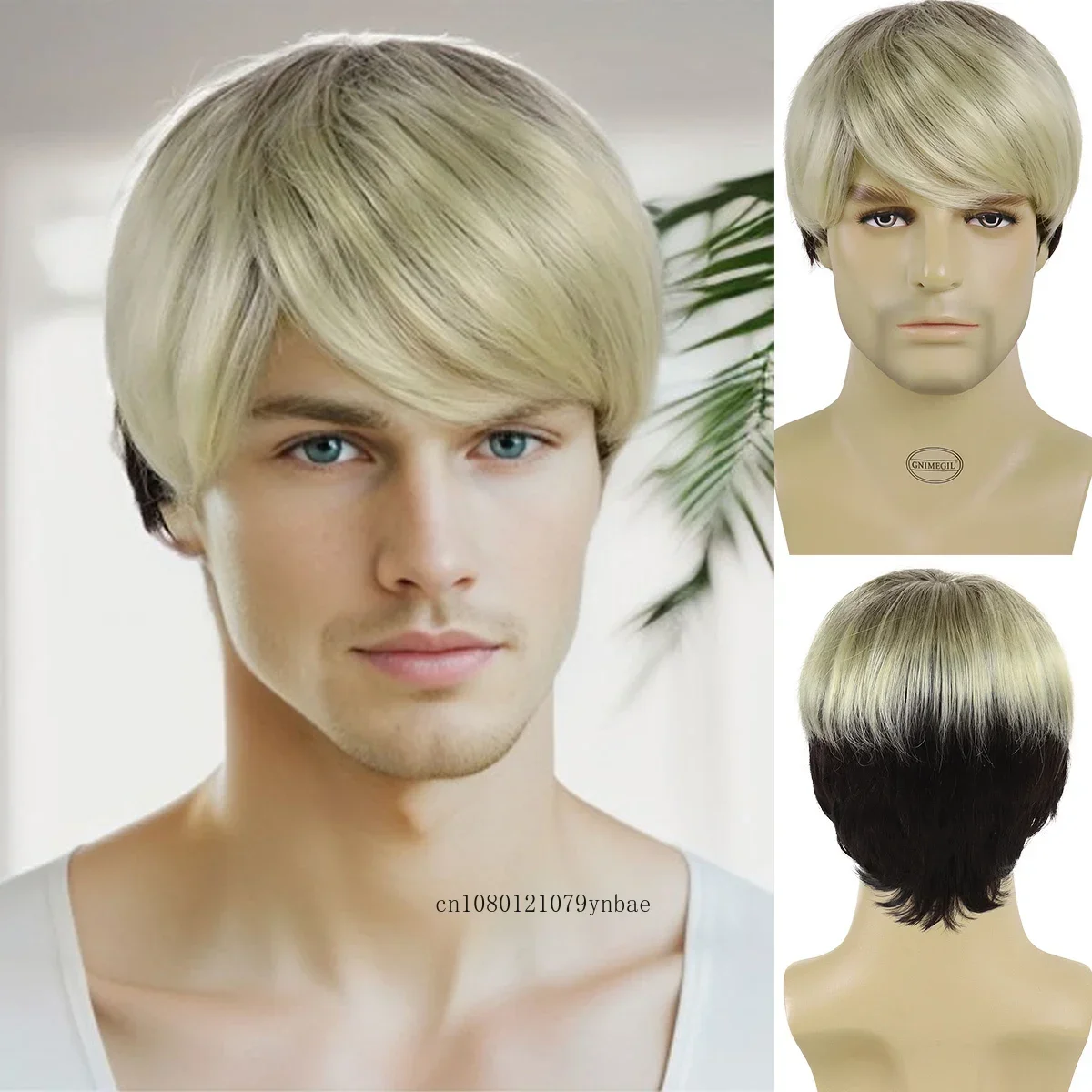 Cool Short Synthetic Hair Pixie Cut Wigs for Men Dark Brown Mixed Gold Wig with Bangs Daily Dress Party Cosplay Heat Resistant
Cool Short Synthetic Hair Pixie Cut Wigs for Men Dark Brown Mixed Gold Wig with Bangs Daily Dress Party Cosplay Heat Resistant