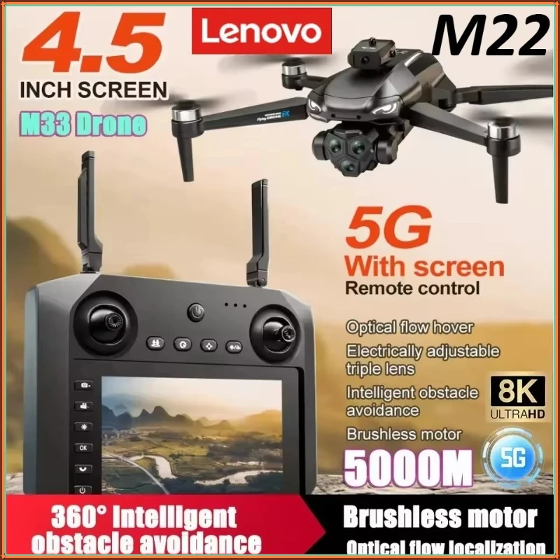 New Lenovo M22 MAX Drone 5KM 8K Professional HD Camera Aerial Photography 360° Obstacle Avoidance Brushless FPV Quadcopter Toy
New Lenovo M22 MAX Drone 5KM 8K Professional HD Camera Aerial Photography 360° Obstacle Avoidance Brushless FPV Quadcopter Toy