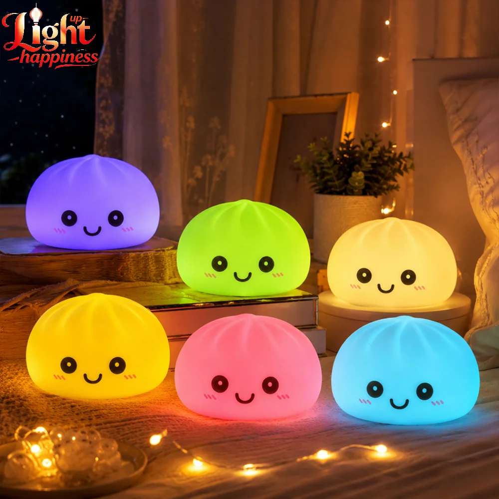 Bun Steamed Bun Night Light Soft Dumplings Soft Cute Practical Night Sleep Atmosphere Sensing Small Desk Lamp For Lighting
Bun Steamed Bun Night Light Soft Dumplings Soft Cute Practical Night Sleep Atmosphere Sensing Small Desk Lamp For Lighting