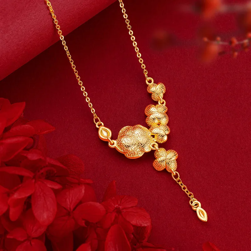 9999 Real Gold 24K Niche Design High-end Rose Set Chain Flower Collarbone Set Chain Women's Necklace
9999 Real Gold 24K Niche Design High-end Rose Set Chain Flower Collarbone Set Chain Women's Necklace