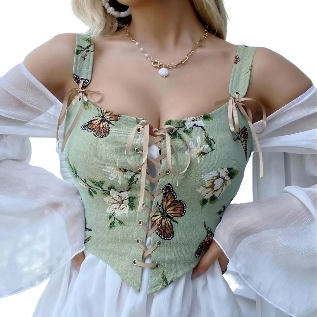 Vintage Floral Renaissance Corset Top Women Slim Korset Gothic Brocade Corselet Drawstring Crop Tops Overbust Bustier Shapewear
Vintage Floral Renaissance Corset Top Women Slim Korset Gothic Brocade Corselet Drawstring Crop Tops Overbust Bustier Shapewear