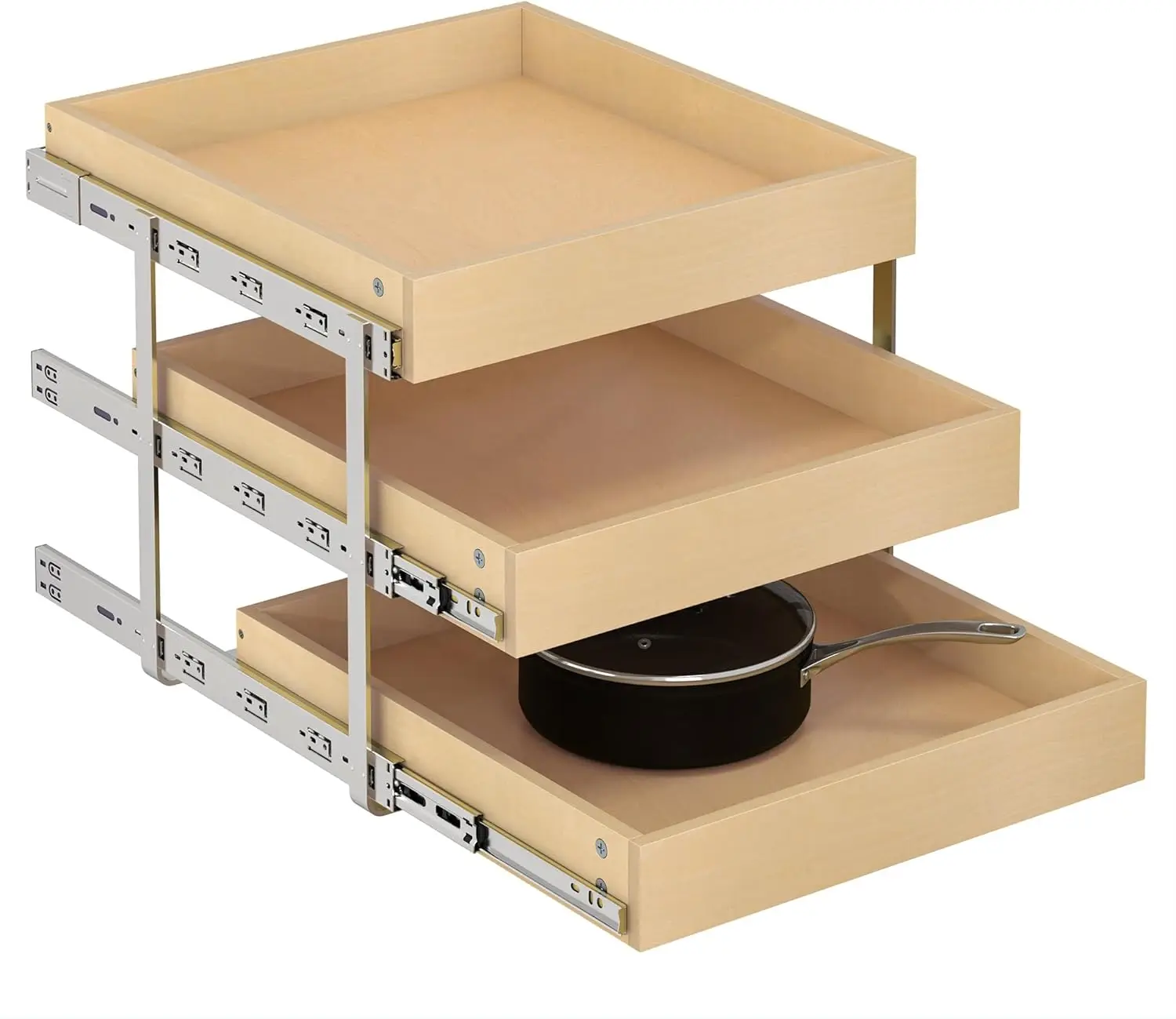 3-Tier Pull Out Cabinet Organizer with Soft Close, Heavy-Duty Slide Out Drawers for Kitchen, Pantry
3-Tier Pull Out Cabinet Organizer with Soft Close, Heavy-Duty Slide Out Drawers for Kitchen, Pantry