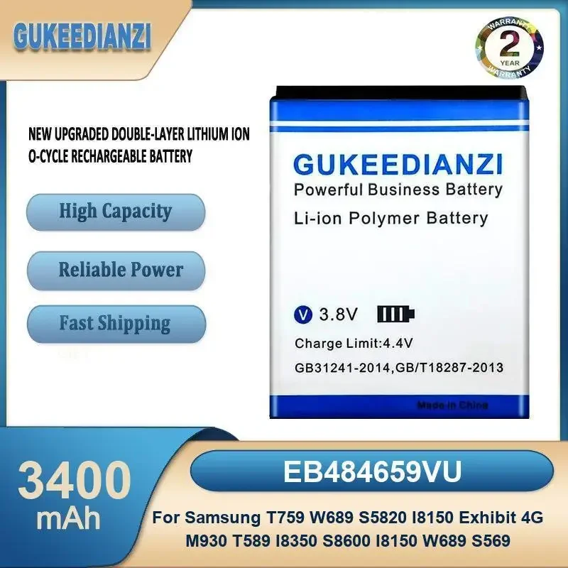 EB484659VU 3400 мАч аккумулятор мобильного телефона для Samsung T759 W689 S5820 I8150 Exhibit 4G M930 T589 I8350 S8600 I8150 W689 S569
EB484659VU 3400 мАч аккумулятор мобильного телефона для Samsung T759 W689 S5820 I8150 Exhibit 4G M930 T589 I8350 S8600 I8150 W689 S569