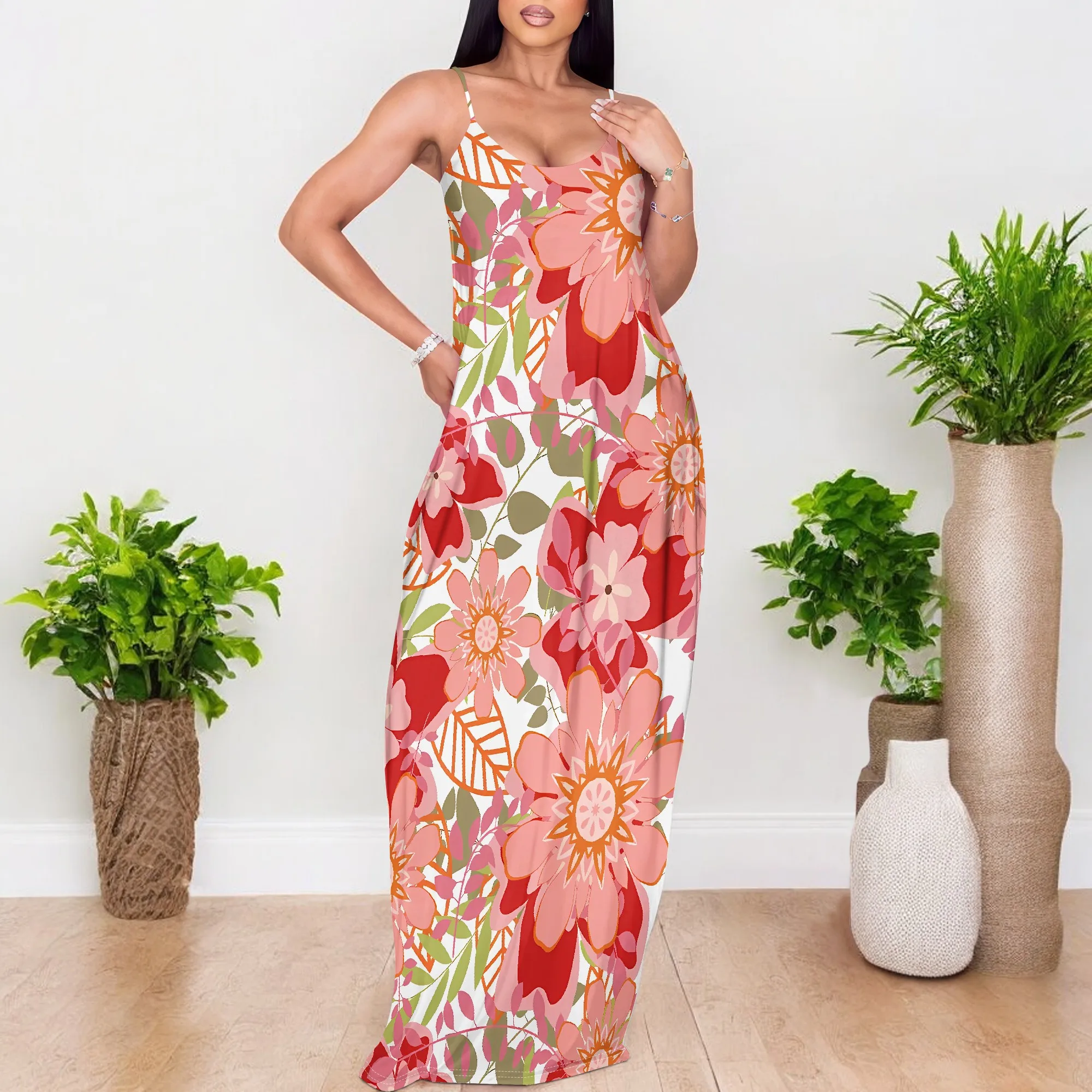 Women's Spaghetti Strap Floral Maxi Dress Summer Sleeveless Casual Beach Sundress Holiday Look
Women's Spaghetti Strap Floral Maxi Dress Summer Sleeveless Casual Beach Sundress Holiday Look