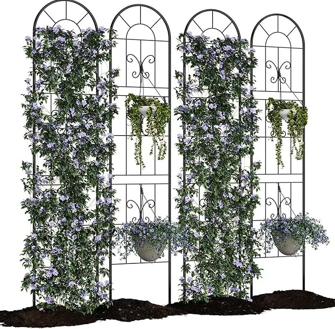 4pcs Decorative Garden Trellis for Climbing Plants Sturdy Metal Plant Support for Vines, Flowers & Veggies Trellis Patio, Garden & Backyard
4pcs Decorative Garden Trellis for Climbing Plants Sturdy Metal Plant Support for Vines, Flowers & Veggies Trellis Patio, Garden & Backyard