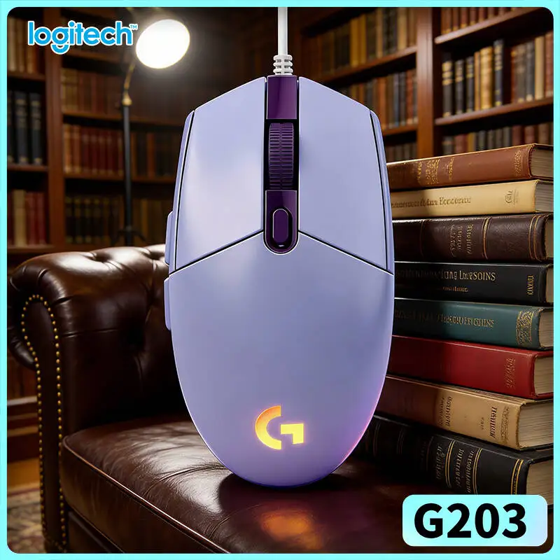 Logitech G203 Prodigy Wired Gaming Mouse 200-8000 DPI RGB Lighting 6 Buttons On-Board Memory Instant Response