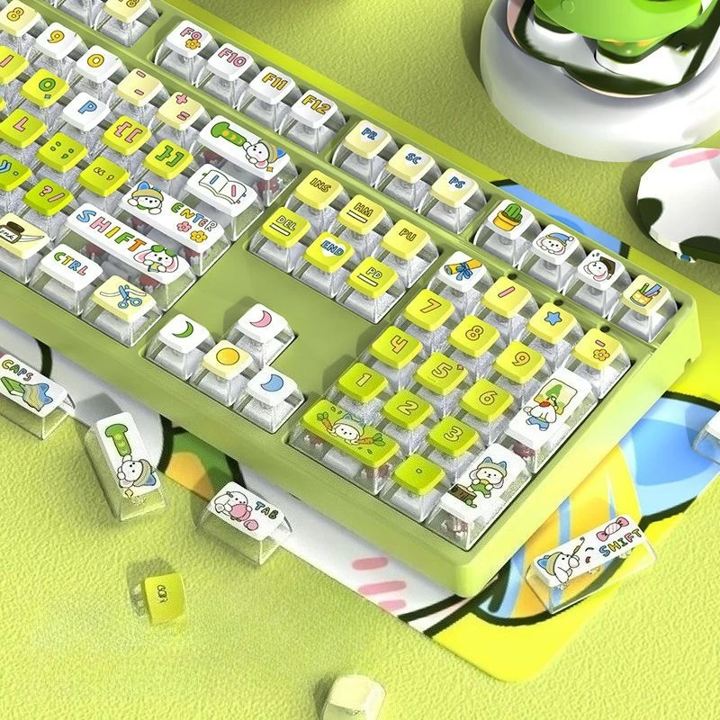 Колпачки для клавиш с милой кроликом, полупрозрачные колпачки для механической клавиатуры, 116 клавиш, материал PBT, набор клавиш Kawaii, высота CHERRY
Колпачки для клавиш с милой кроликом, полупрозрачные колпачки для механической клавиатуры, 116 клавиш, материал PBT, набор клавиш Kawaii, высота CHERRY