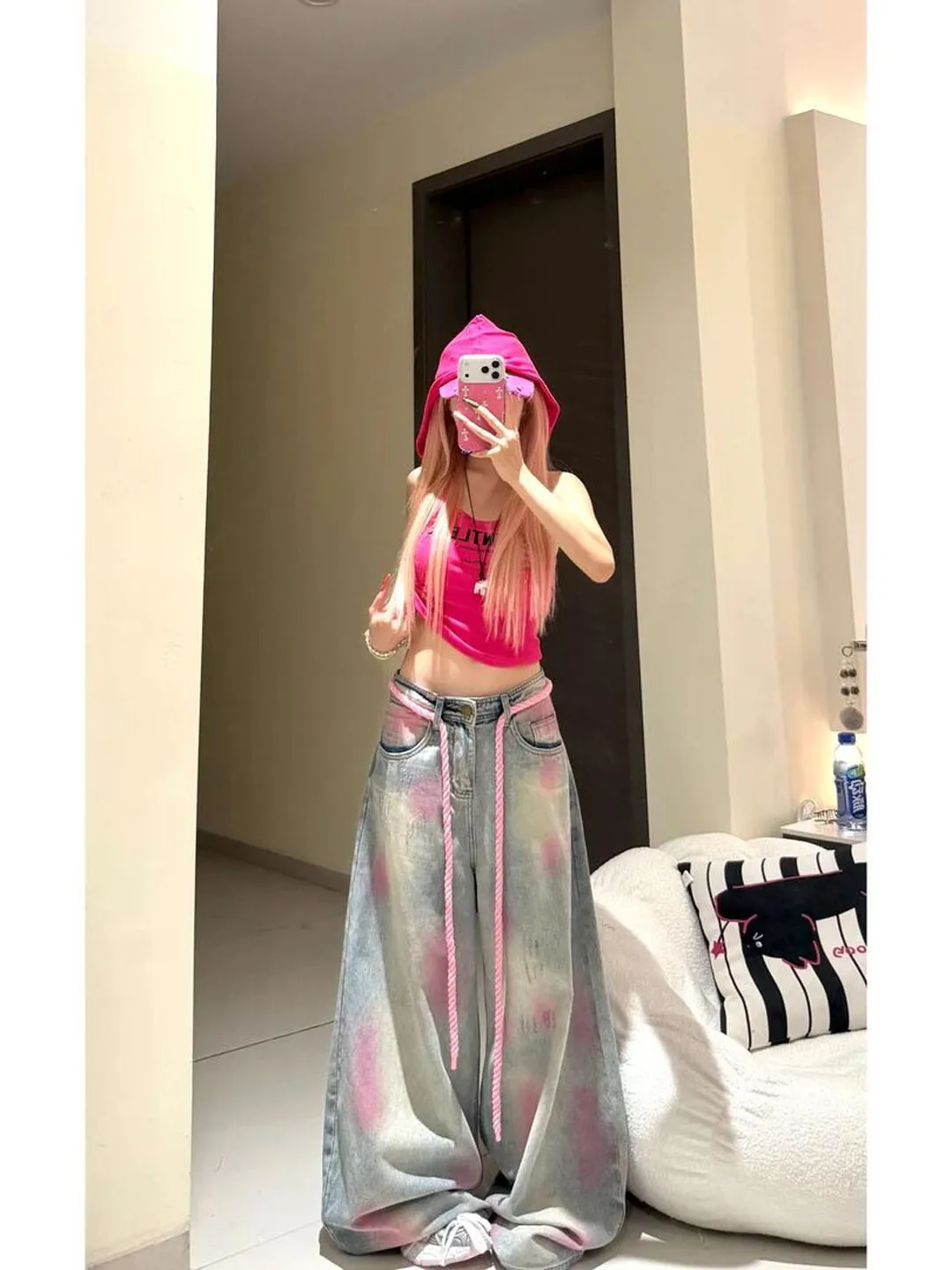 Stylish High Waist Wide Leg Brushed Painted Denim Pants Women's Summer New Loose Slimming Straight Knife Pants Casual Commute...
Stylish High Waist Wide Leg Brushed Painted Denim Pants Women's Summer New Loose Slimming Straight Knife Pants Casual Commute...