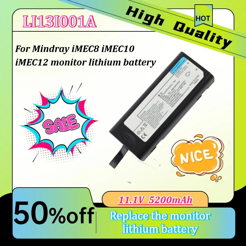 11.1V 5200mAh Applicable to Min dray iMEC8 iMEC10 iMEC12 monitor lithium battery LI13I001A
11.1V 5200mAh Applicable to Min dray iMEC8 iMEC10 iMEC12 monitor lithium battery LI13I001A