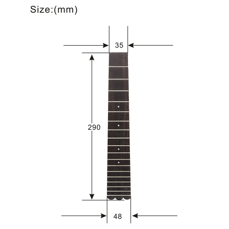 Rosewood Ukulele Fingerboard 26" 3mm White Dot Inlays 18 Frets Fretboard for Ukulele Repair & Upgrade
Rosewood Ukulele Fingerboard 26" 3mm White Dot Inlays 18 Frets Fretboard for Ukulele Repair & Upgrade