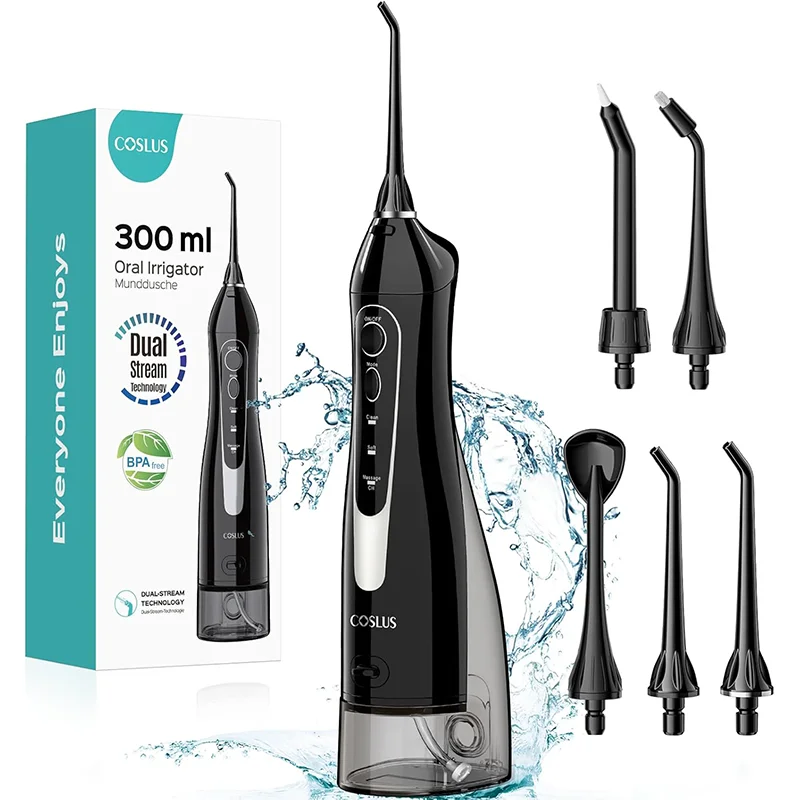 Portable Cordless Turbine Oral Irrigator 300ML Rechargeable Travel Irrigator IPX7 Waterproof Water Flosser Teeth Cleaning Black
Portable Cordless Turbine Oral Irrigator 300ML Rechargeable Travel Irrigator IPX7 Waterproof Water Flosser Teeth Cleaning Black