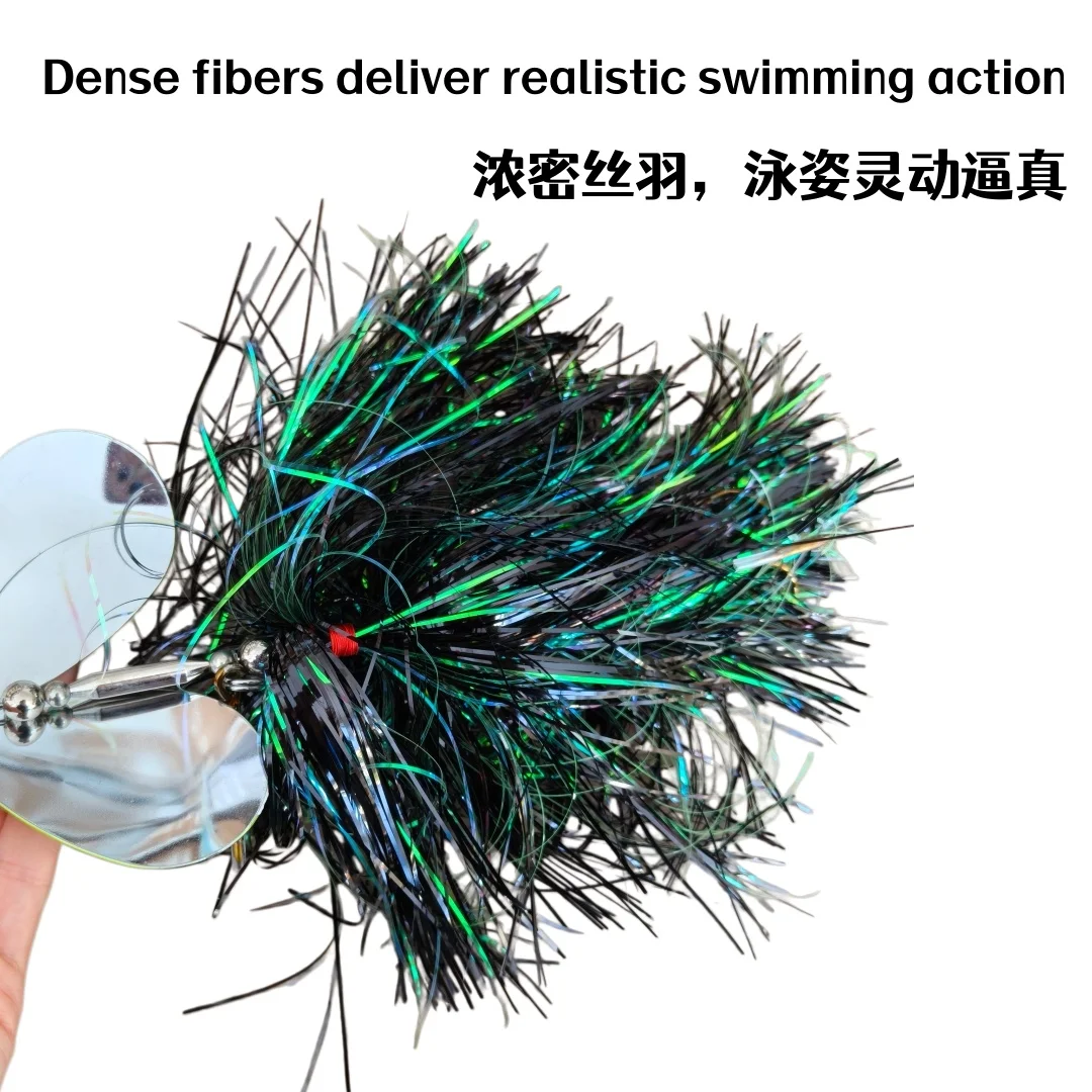 Swolfy 1pc 25cm 94g fiber skirt Spinnerbait Double Blades Fishing Lure for Pike Muskie Big Game Predator Fish Tackle
Swolfy 1pc 25cm 94g fiber skirt Spinnerbait Double Blades Fishing Lure for Pike Muskie Big Game Predator Fish Tackle