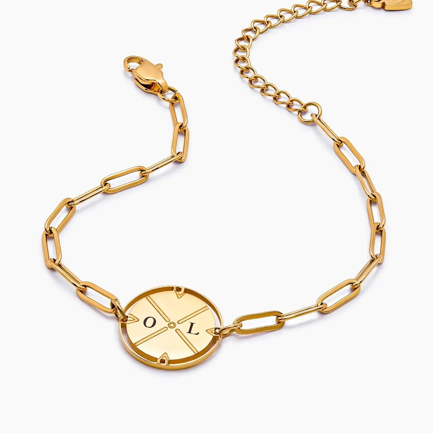 Personalized Engraved Compass Bracelet Customized Initial Letter Bracelet with Laser Engraving Letters Mother's Day Gift for Mom
Personalized Engraved Compass Bracelet Customized Initial Letter Bracelet with Laser Engraving Letters Mother's Day Gift for Mom