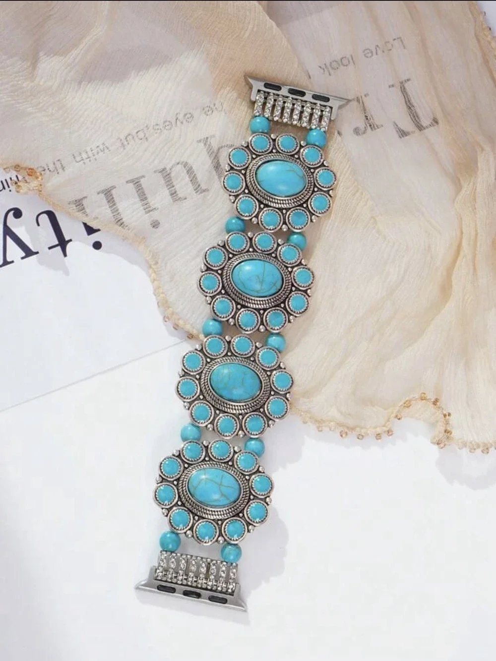 New Bling turquoise stone Bracelet loop For Apple Watch band women 10/9/7/ 38mm 40mm 41mm 42mm 44mm 45mm 46mm Strap
New Bling turquoise stone Bracelet loop For Apple Watch band women 10/9/7/ 38mm 40mm 41mm 42mm 44mm 45mm 46mm Strap