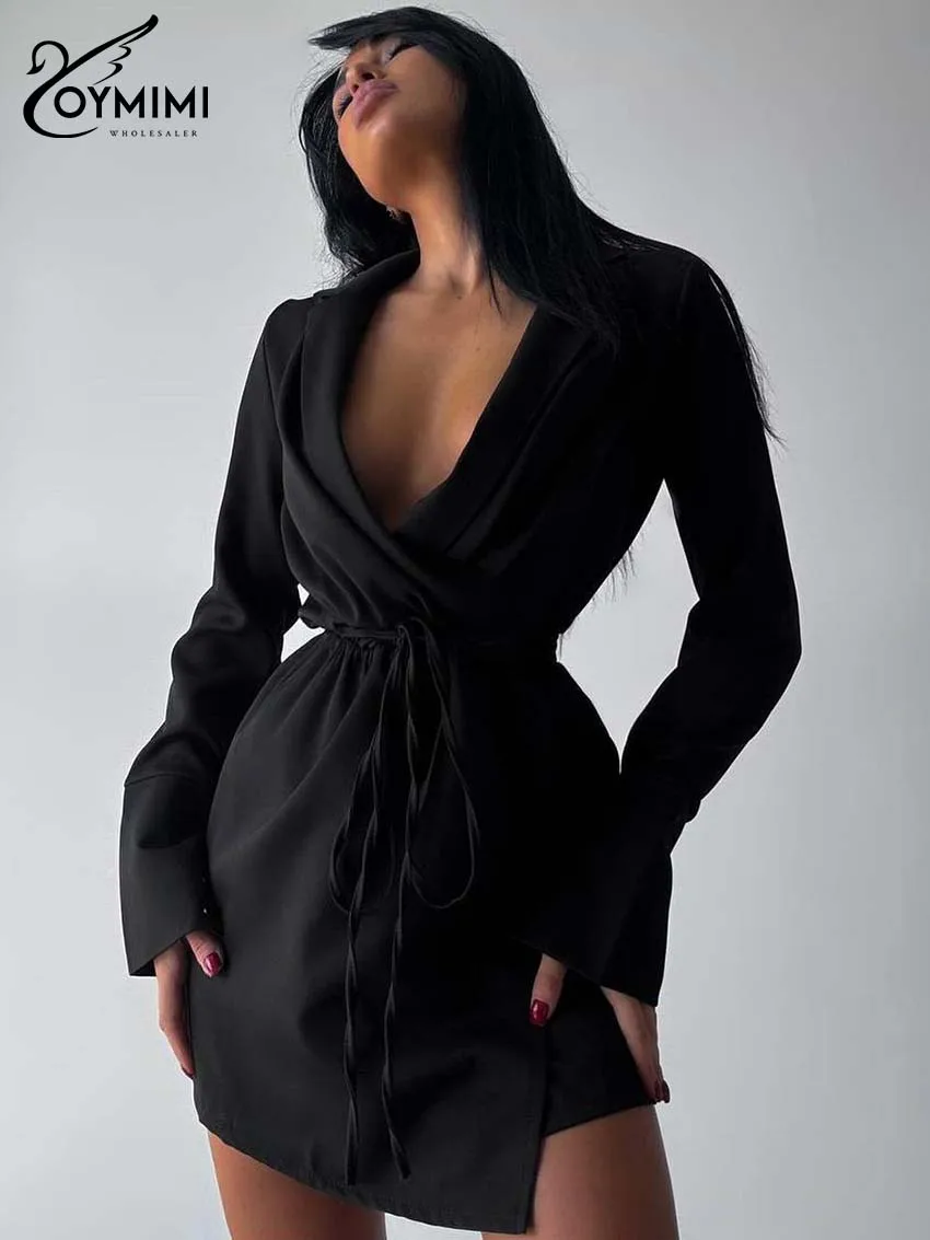 Oymimi Fashion Black Cotton Dresses 2024 Women Elegant Lapel Long Sleeve Lace-Up Dresses Casual Straight Mini Dress Streetwear
Oymimi Fashion Black Cotton Dresses 2024 Women Elegant Lapel Long Sleeve Lace-Up Dresses Casual Straight Mini Dress Streetwear