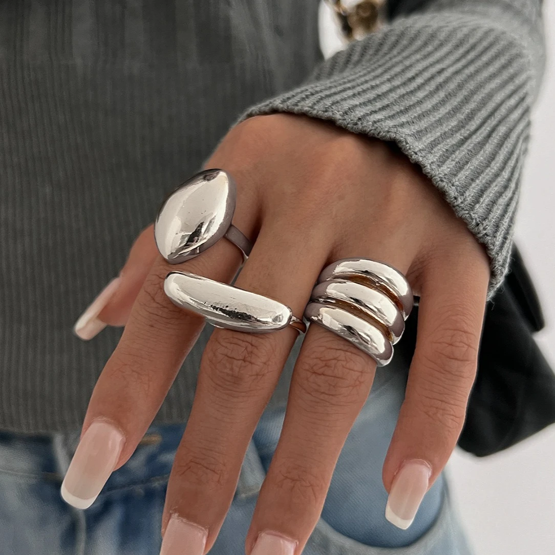 Simple Irregular Personality Ring Geometric Fashion Open Ring Three-piece Set
Simple Irregular Personality Ring Geometric Fashion Open Ring Three-piece Set