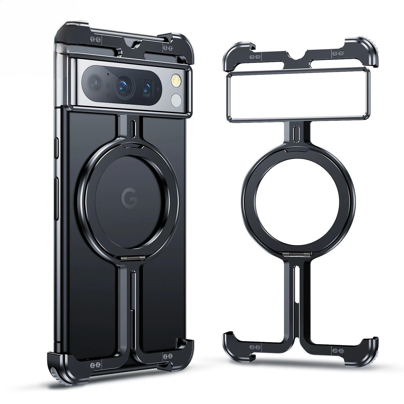 2024Metal Phone Case for Google Pixel 9 / Pixel 9 8Pro Phone Protector Bazel-Less Magnetic Cover w Holder Camera Protection
2024Metal Phone Case for Google Pixel 9 / Pixel 9 8Pro Phone Protector Bazel-Less Magnetic Cover w Holder Camera Protection