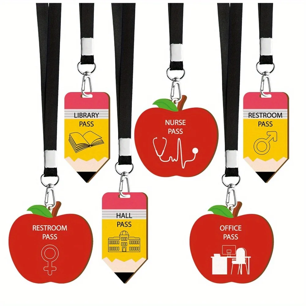 6 Sets Pencil Apple Acrylic School Pass Lanyards, Restroom Nurse Library Office Classroom Supplies
6 Sets Pencil Apple Acrylic School Pass Lanyards, Restroom Nurse Library Office Classroom Supplies