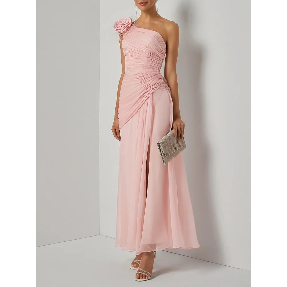 Customized Chiffon 3D Flower Mother of Birde Dresses 2026 for Women Wedding Pink Draped Elegant Evening Dress A Line Prom Gowns
Customized Chiffon 3D Flower Mother of Birde Dresses 2026 for Women Wedding Pink Draped Elegant Evening Dress A Line Prom Gowns