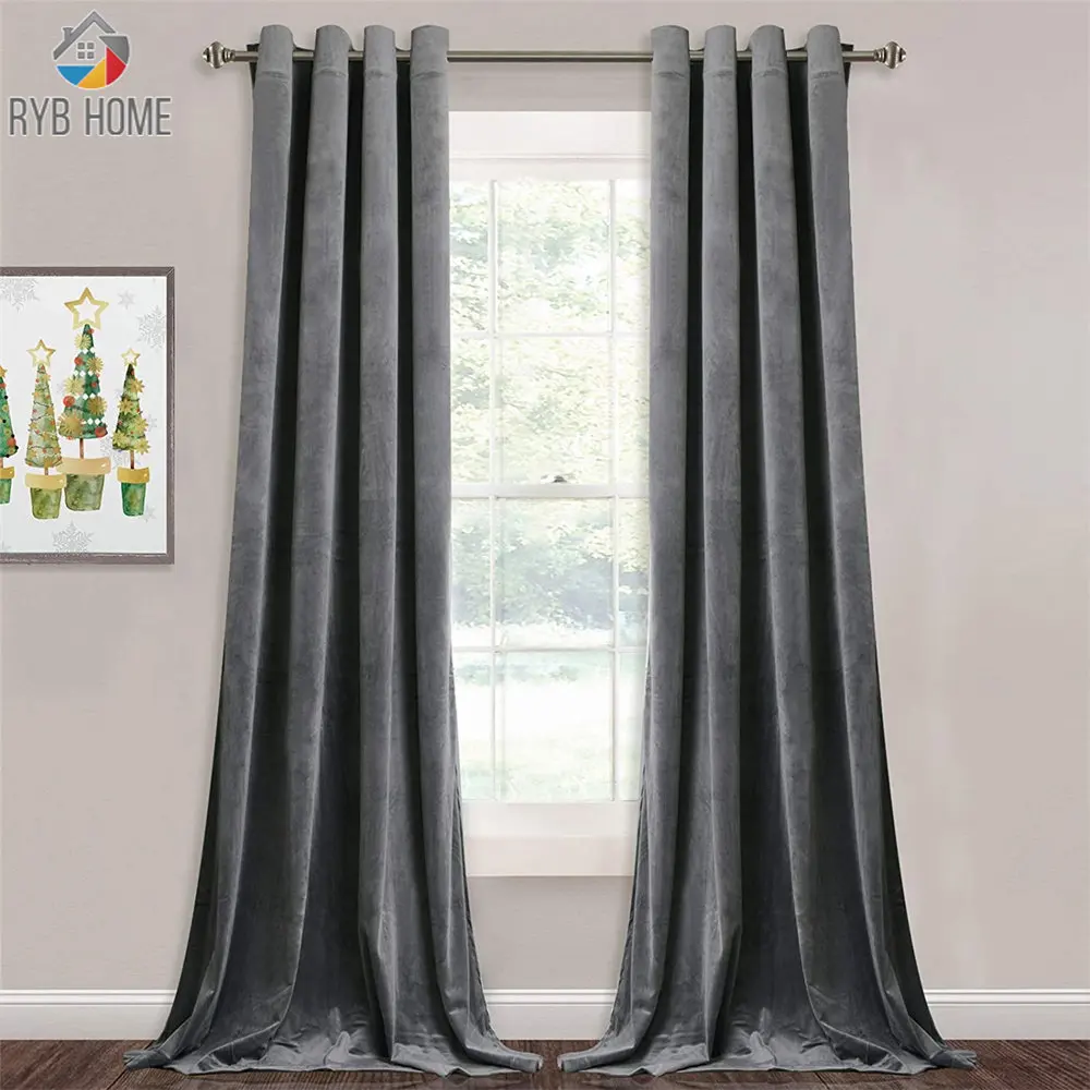 RYBHOME Grommet Velvet Blackout European and American Style Room Darkening Curtains Drapes for Living room Single Panel
RYBHOME Grommet Velvet Blackout European and American Style Room Darkening Curtains Drapes for Living room Single Panel