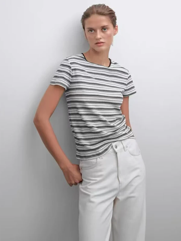 MD женская летняя универсальная повседневная круглая футболка Ne American Retro Sle, приятная для кожи, полосатая футболка ort Sve
MD женская летняя универсальная повседневная круглая футболка Ne American Retro Sle, приятная для кожи, полосатая футболка ort Sve