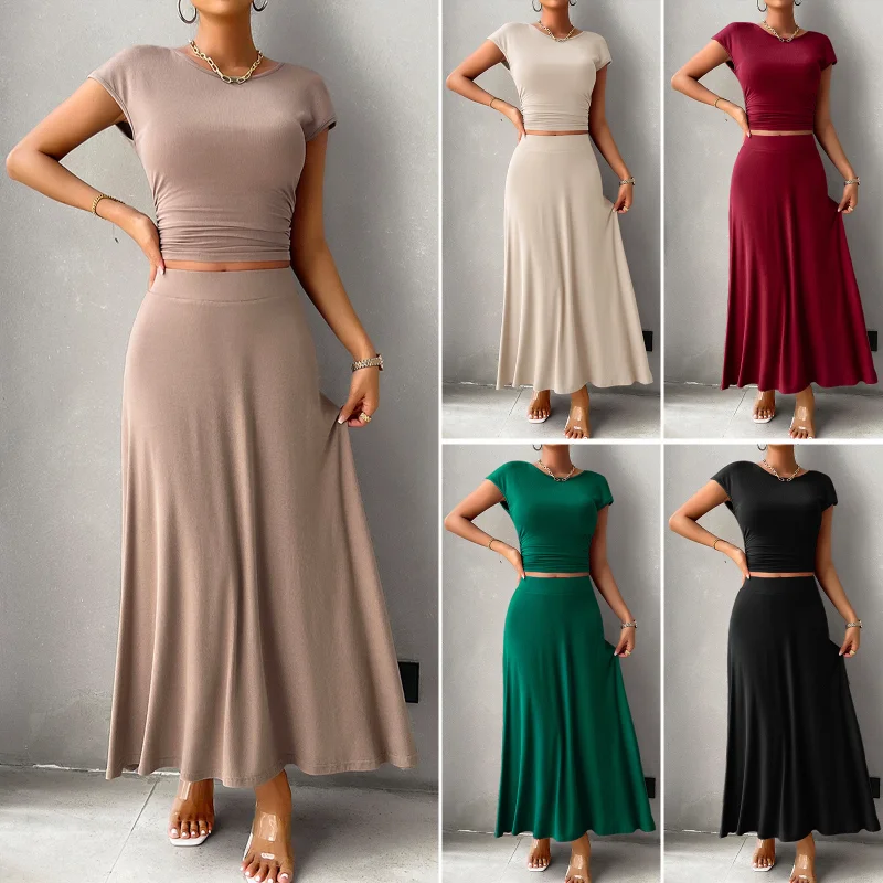 Europe United States Cross-border Amazon Spring Summer Short-sleeved Women Temperament Slim Solid Color Short-sleeved Skirt Suit
Europe United States Cross-border Amazon Spring Summer Short-sleeved Women Temperament Slim Solid Color Short-sleeved Skirt Suit