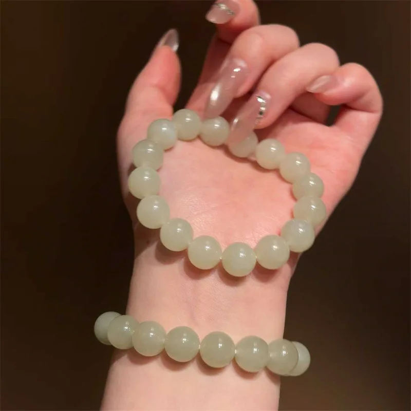 Hetian Bracelet With 12Mm Jade Beads, Plain Ring Jewelry Women
Hetian Bracelet With 12Mm Jade Beads, Plain Ring Jewelry Women