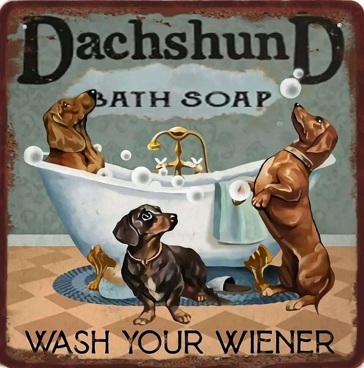 Graman Dachshund Bath Soap Wash Your Wiener Dachshund Vintage Tin Sign Dog Lover Gift Bathroom Decor Plate Plaque Metal Tin Sign
Graman Dachshund Bath Soap Wash Your Wiener Dachshund Vintage Tin Sign Dog Lover Gift Bathroom Decor Plate Plaque Metal Tin Sign