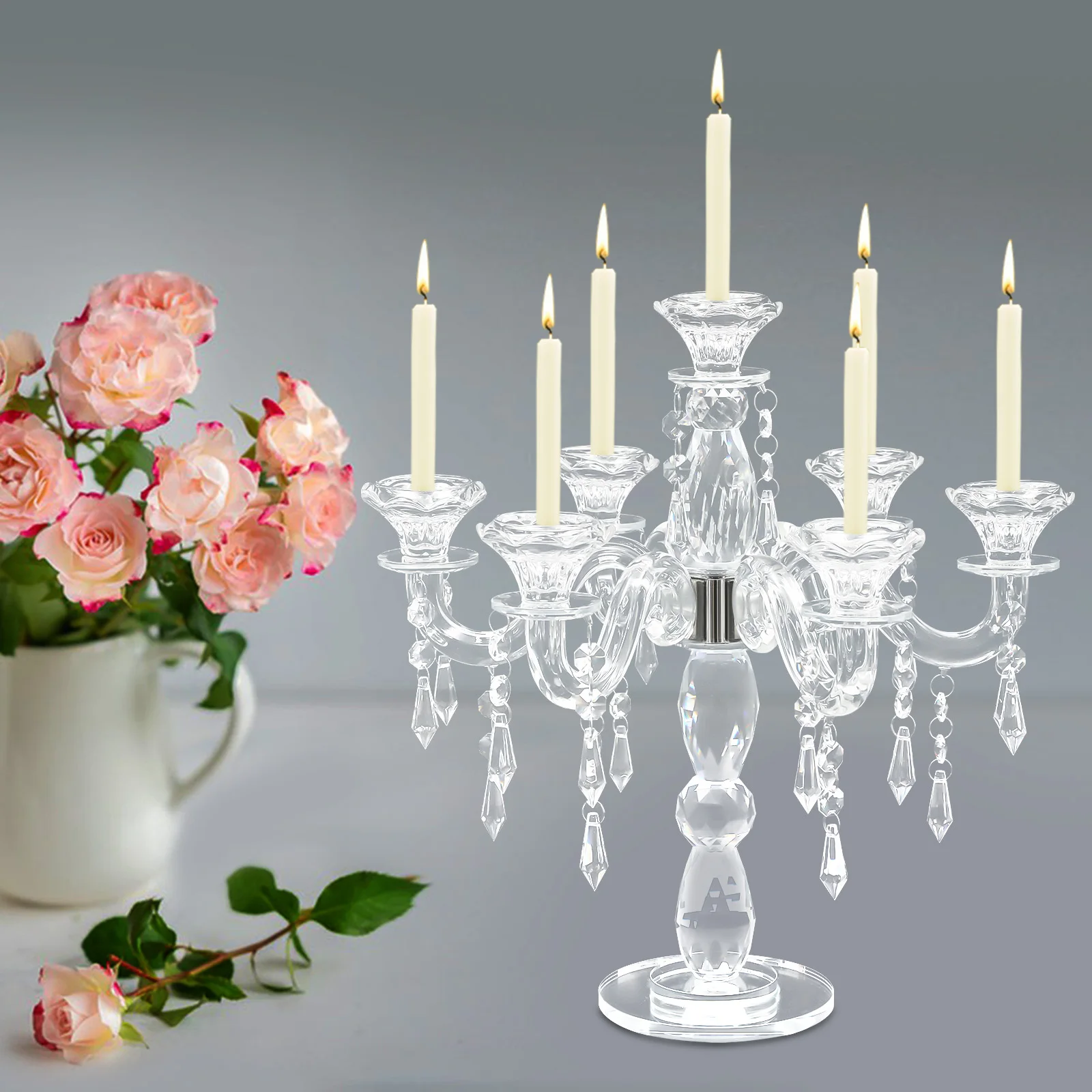 7-Arm Candlestick Holder,Glass Candelabra,Elegant Centerpiece,Homes/Garden/Bars Illumination Decoration Candle Holder
7-Arm Candlestick Holder,Glass Candelabra,Elegant Centerpiece,Homes/Garden/Bars Illumination Decoration Candle Holder