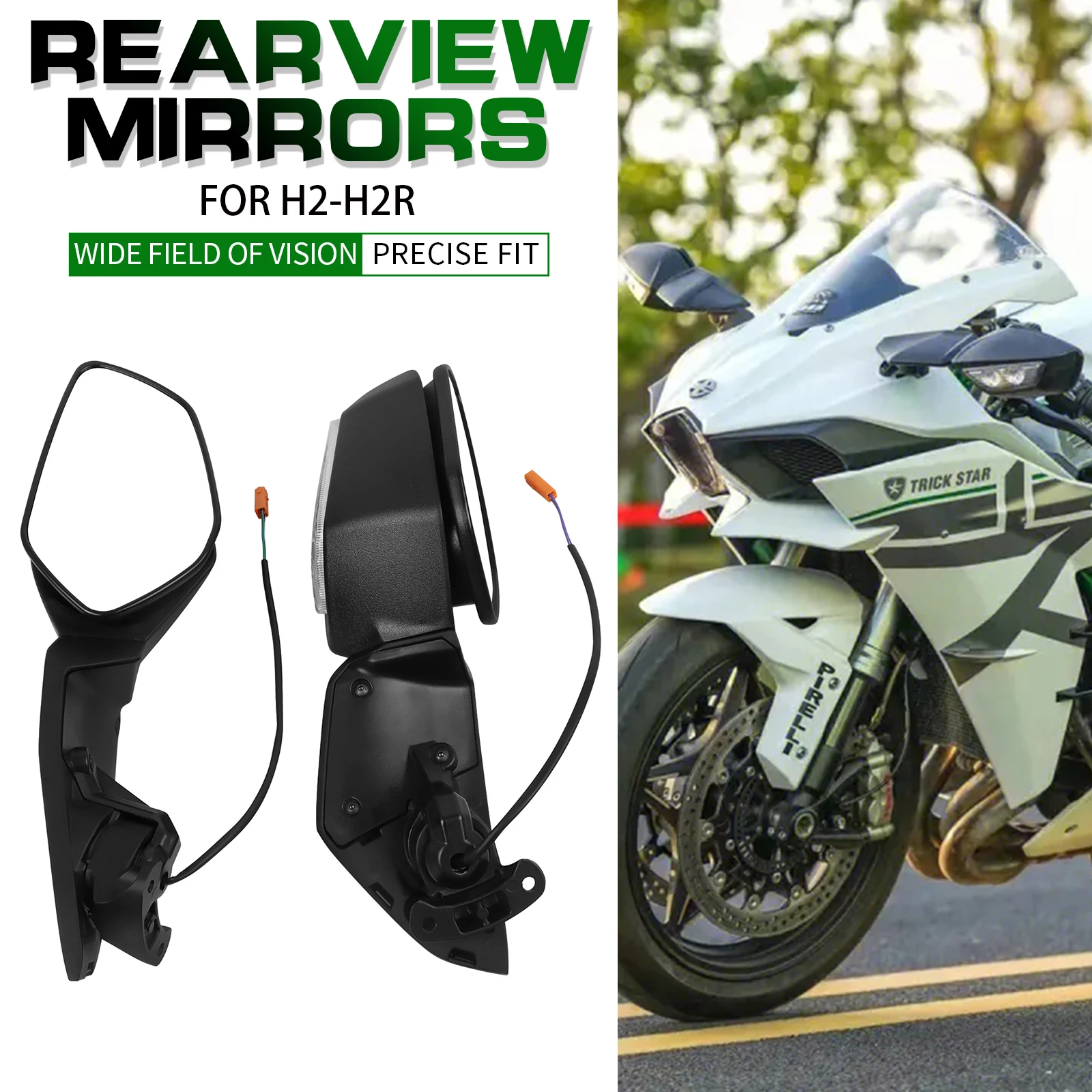 Motorcycle Rearview Side Mirror For YAMAHA Ninja H2 ZX1000 NINJA H2R H2 R ZX 1000 15-24 Rear View Mirror With Turn Signal Light
Motorcycle Rearview Side Mirror For YAMAHA Ninja H2 ZX1000 NINJA H2R H2 R ZX 1000 15-24 Rear View Mirror With Turn Signal Light