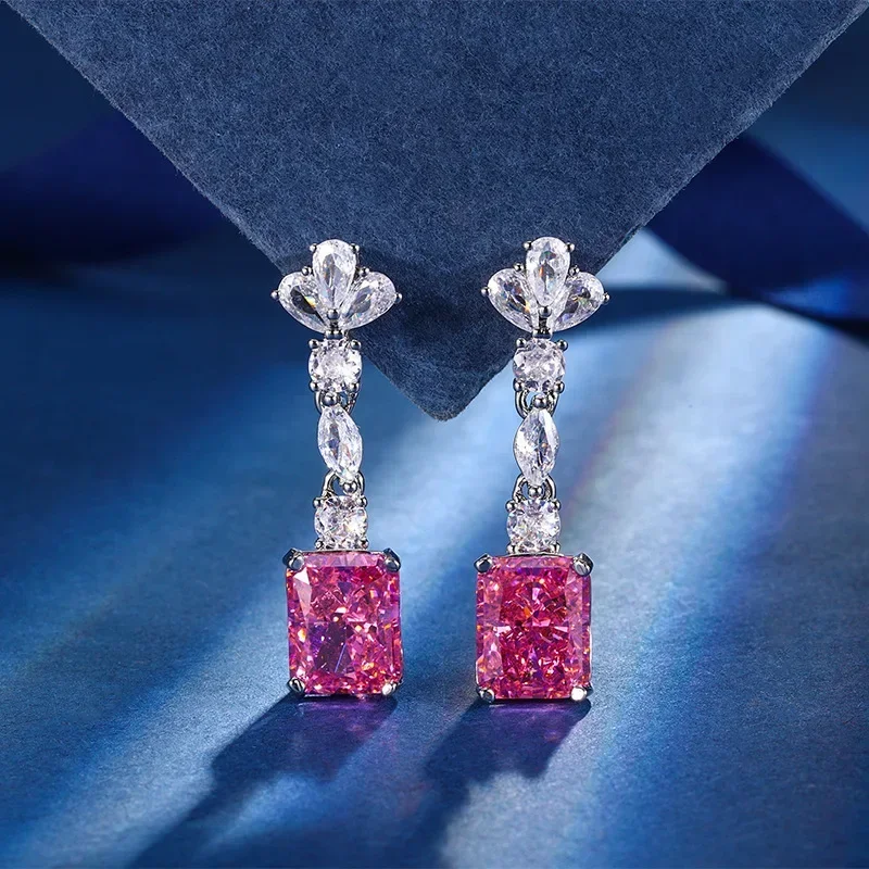 Luxurious Square Cut Pink Stone Jewelry Adjustable Ring Dangle Earrings Pendant Necklace with White Crystals Prom Night Wedding
Luxurious Square Cut Pink Stone Jewelry Adjustable Ring Dangle Earrings Pendant Necklace with White Crystals Prom Night Wedding