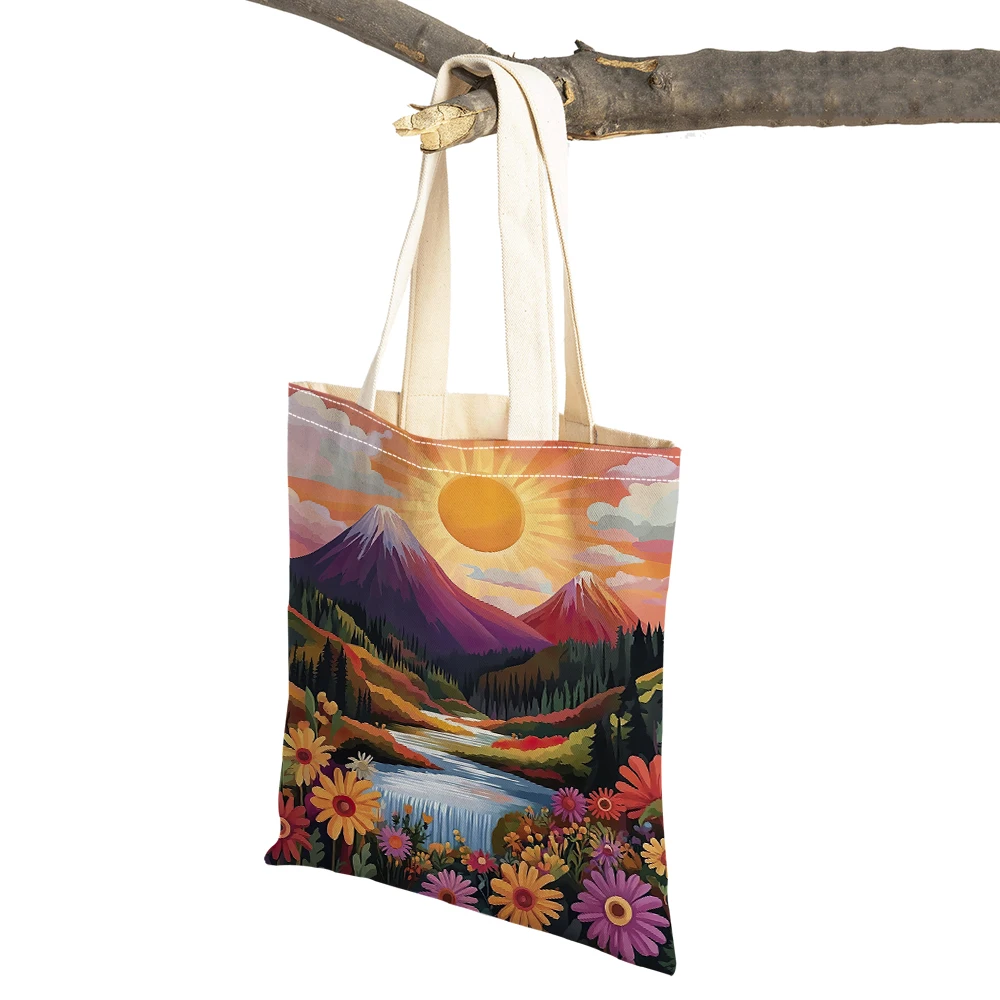 Casual Flower Mountain Girl Shoulder Tote Women Shopper Bag Double Print Lady Reusable Foldable Shopping Bags Children Handbag
Casual Flower Mountain Girl Shoulder Tote Women Shopper Bag Double Print Lady Reusable Foldable Shopping Bags Children Handbag