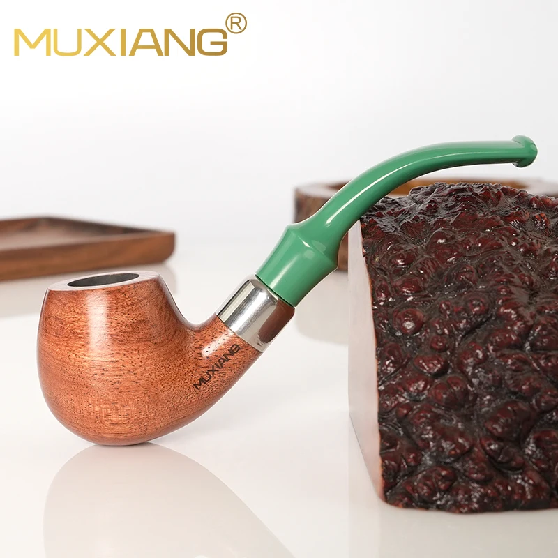 MUXIANG Sandalwood Tobacco Pipe Colored Acrylic Curved Handle 9mm Filter Solid Wood Apple Shaped Pipe Rainbow Series Pipe
MUXIANG Sandalwood Tobacco Pipe Colored Acrylic Curved Handle 9mm Filter Solid Wood Apple Shaped Pipe Rainbow Series Pipe