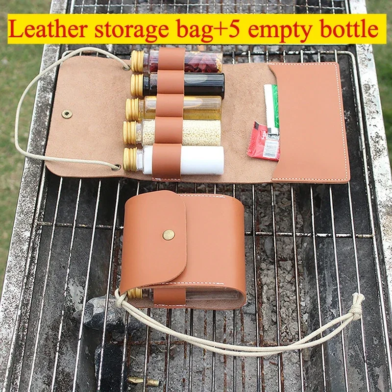 Открытый кемпинг, пикник, подвесная веревка, кожаная сумка для хранения бутылок с приправами, ингредиенты для приготовления барбекю, портативная банка, кожаный чехол
Открытый кемпинг, пикник, подвесная веревка, кожаная сумка для хранения бутылок с приправами, ингредиенты для приготовления барбекю, портативная банка, кожаный чехол