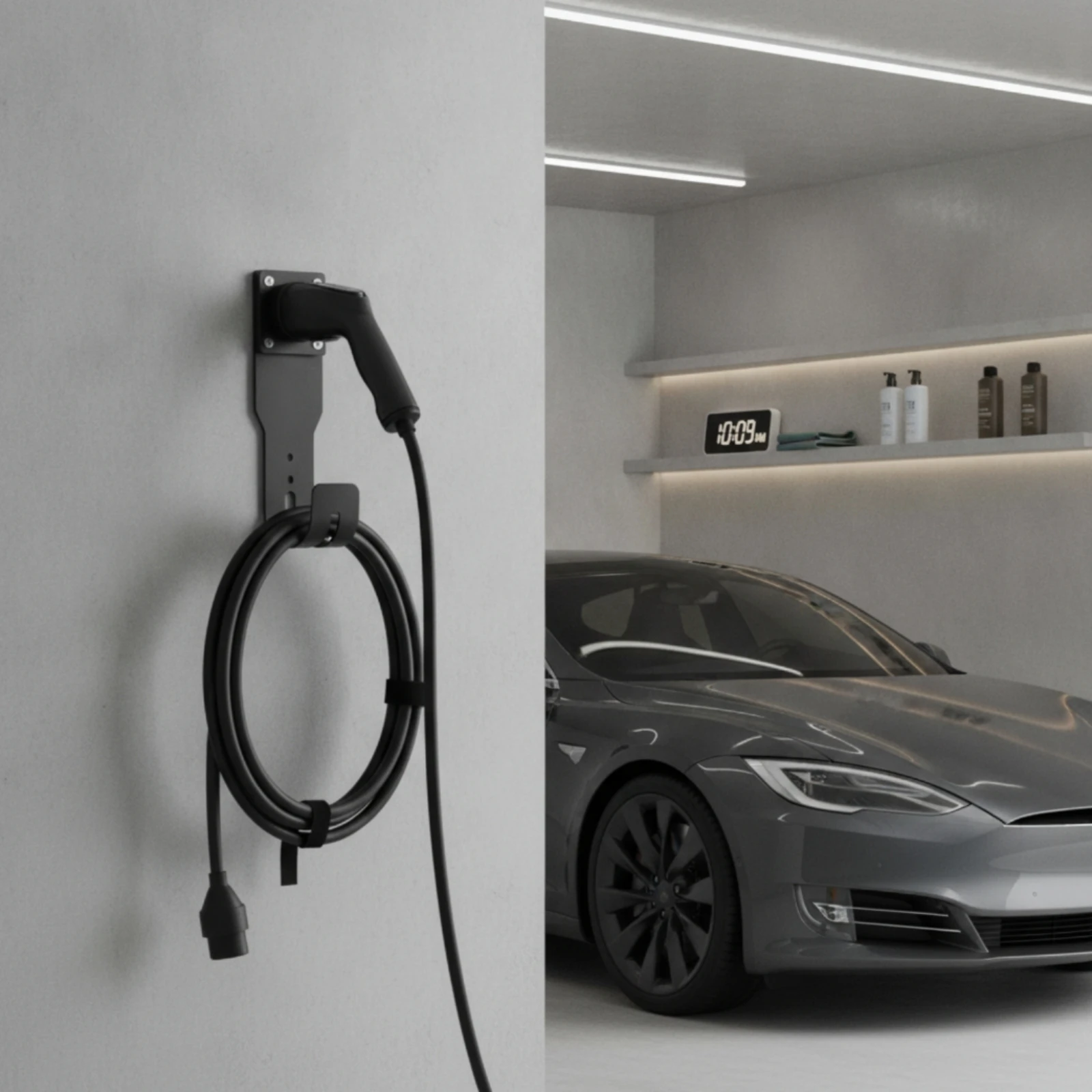 EV Charger Holder with Cable Hook Heavy-Duty Wall Mount Dock Long-Lasting Organizer Organized for Electric Vehicle Drivers
EV Charger Holder with Cable Hook Heavy-Duty Wall Mount Dock Long-Lasting Organizer Organized for Electric Vehicle Drivers