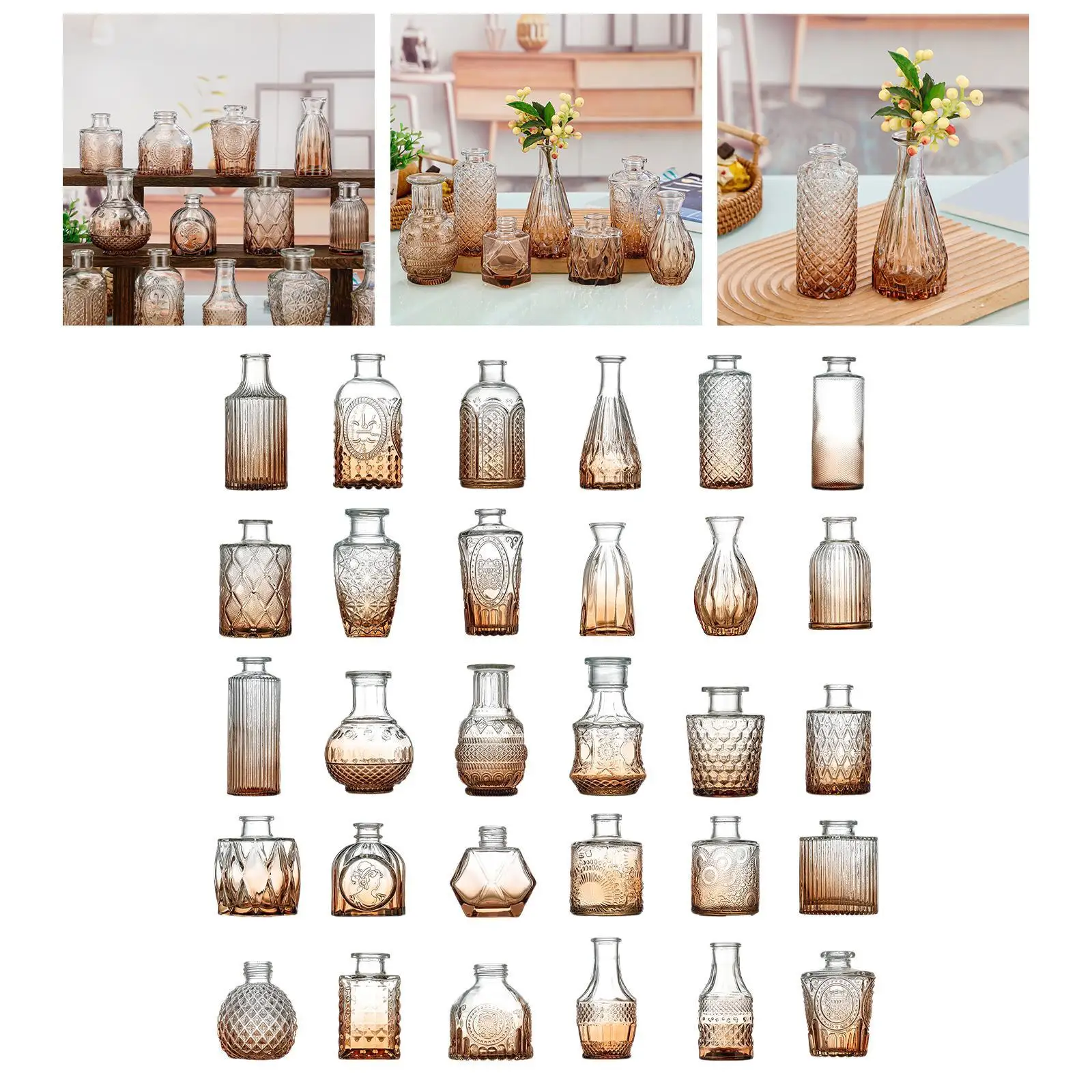 30x Glass Bud Vases Set Rustic Small Flower Arrangement Table Centerpieces for Bedroom Shelf Wedding Party Housewarming Gifts
30x Glass Bud Vases Set Rustic Small Flower Arrangement Table Centerpieces for Bedroom Shelf Wedding Party Housewarming Gifts