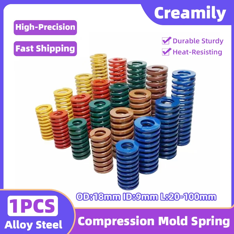 Creamily 1PCS Die Mould Spring 18x9xL Spiral Stamping Compression Die Spring Outer Diameter18mm Inner Diameter9mm Length20-100mm
Creamily 1PCS Die Mould Spring 18x9xL Spiral Stamping Compression Die Spring Outer Diameter18mm Inner Diameter9mm Length20-100mm
