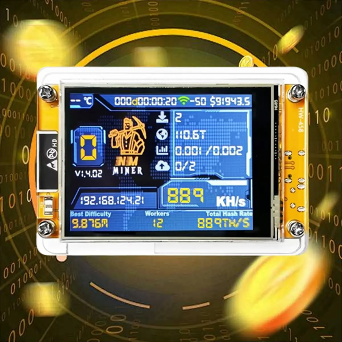 Майнер NMMiner с улучшенным хешрейтом 889KH/S, ESP32, 2,8-дюймовый смарт-дисплей, крипто-лотерея, биткойн, с подставкой
Майнер NMMiner с улучшенным хешрейтом 889KH/S, ESP32, 2,8-дюймовый смарт-дисплей, крипто-лотерея, биткойн, с подставкой