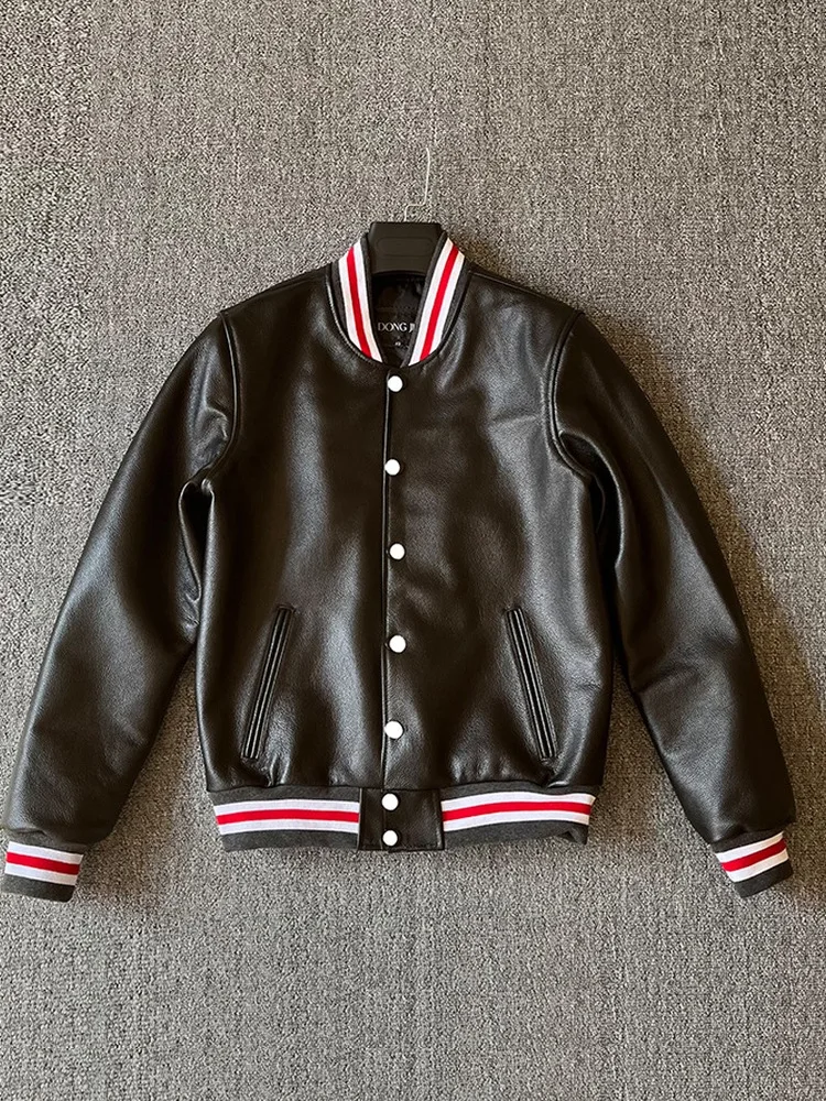 Soft Top Layer Cowhide Leather Jaet Men's ort Sle Baseball Coat Pure Leather Outerwear Simple Design Warmth for Winter
Soft Top Layer Cowhide Leather Jaet Men's ort Sle Baseball Coat Pure Leather Outerwear Simple Design Warmth for Winter