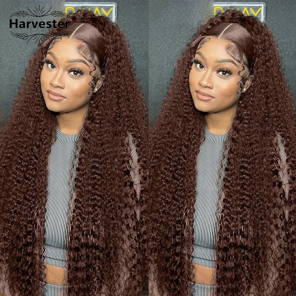 13X4 Chocolate Brown Curly Lace Front Wigs Colored 100% Human Hair Wigs Pre Plucked Deep Wave 13X6 Hd Lace Frontal Brazilian Wi
13X4 Chocolate Brown Curly Lace Front Wigs Colored 100% Human Hair Wigs Pre Plucked Deep Wave 13X6 Hd Lace Frontal Brazilian Wi