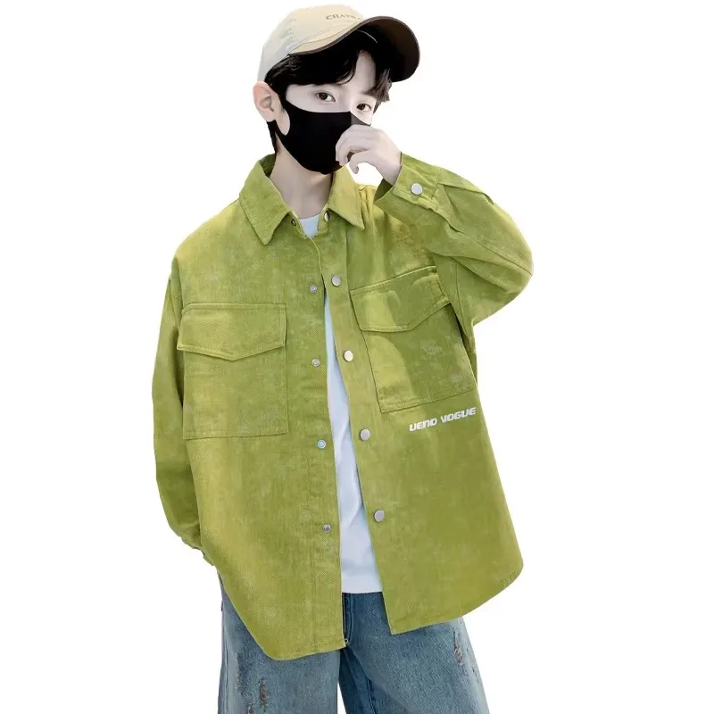 Loose Style Korean Child Long Sleeve Army Green Shirt for Big Boy New Spring Clothing Casual Tops Cotton Outfit For Teenage Kids
Loose Style Korean Child Long Sleeve Army Green Shirt for Big Boy New Spring Clothing Casual Tops Cotton Outfit For Teenage Kids