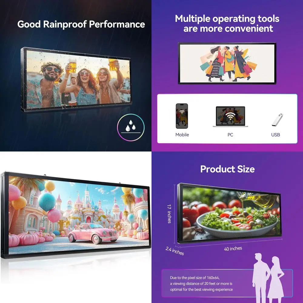 Программируемая светодиодная бегущая строка 40x17 для спортивных табло и цифровых дисплеев в ресторанах и на предприятиях
Программируемая светодиодная бегущая строка 40x17 для спортивных табло и цифровых дисплеев в ресторанах и на предприятиях